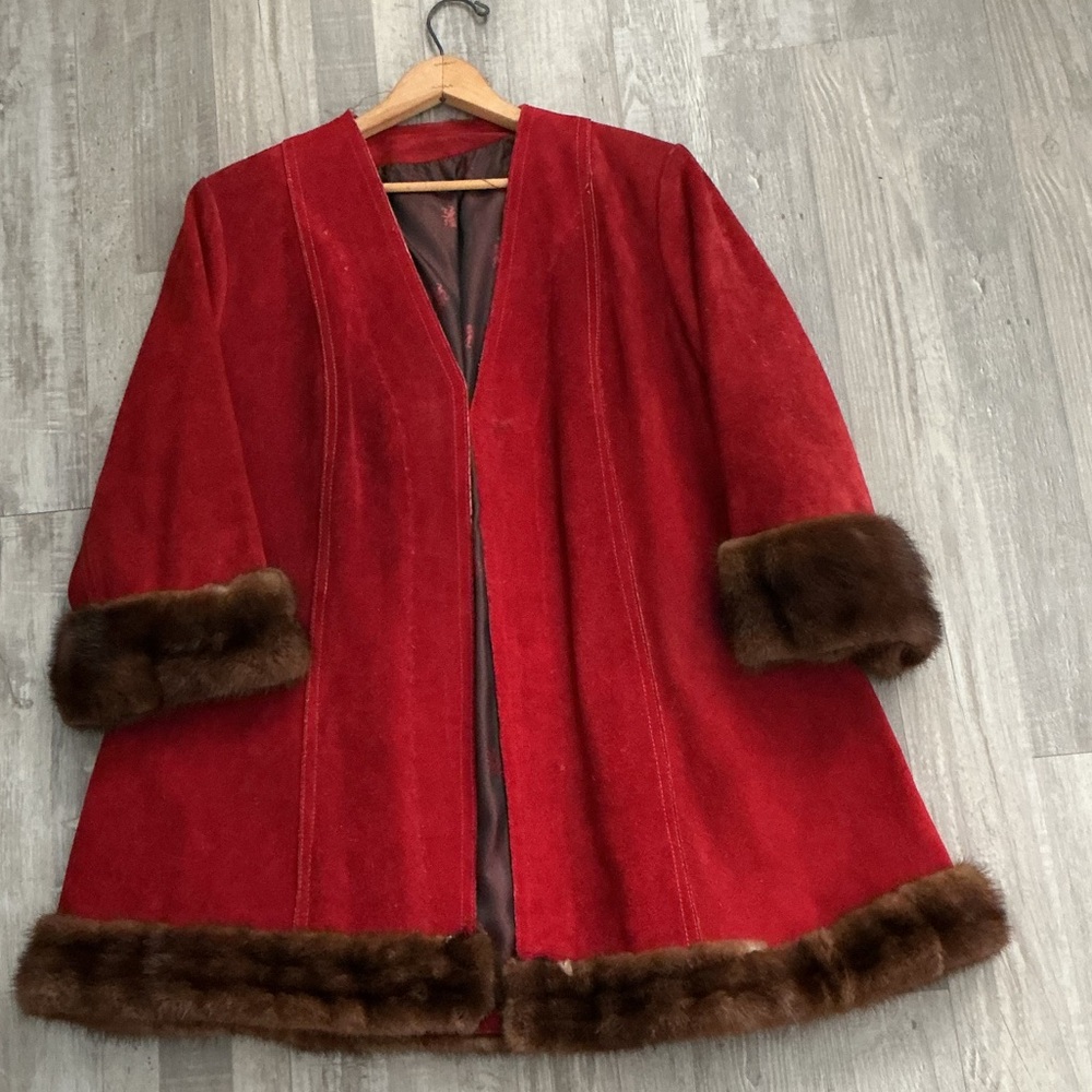 Custom Tailored suede leather coat with fur